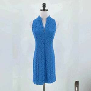 Lilly Pulitzer Blue Lace Zip Tunic Dress Sz S